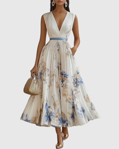 Roella | Elegante vestido largo plisado