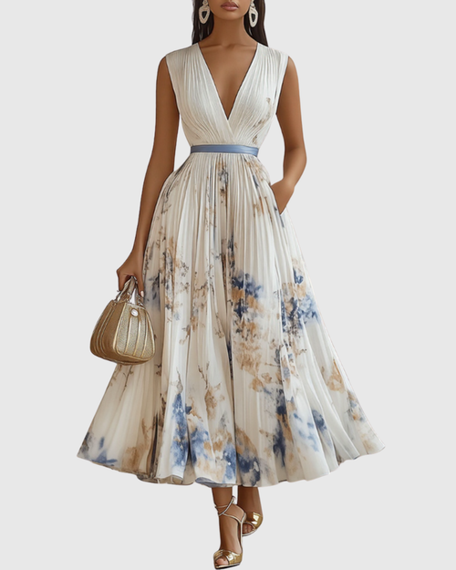 Roella | Elegante vestido largo plisado