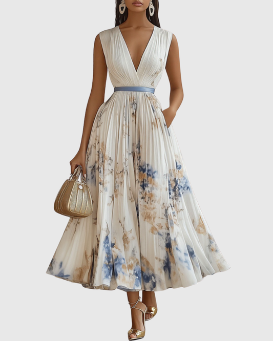 Roella | Elegante vestido largo plisado