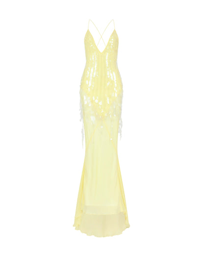 Nisari™ | Vestido con gargantilla floral
