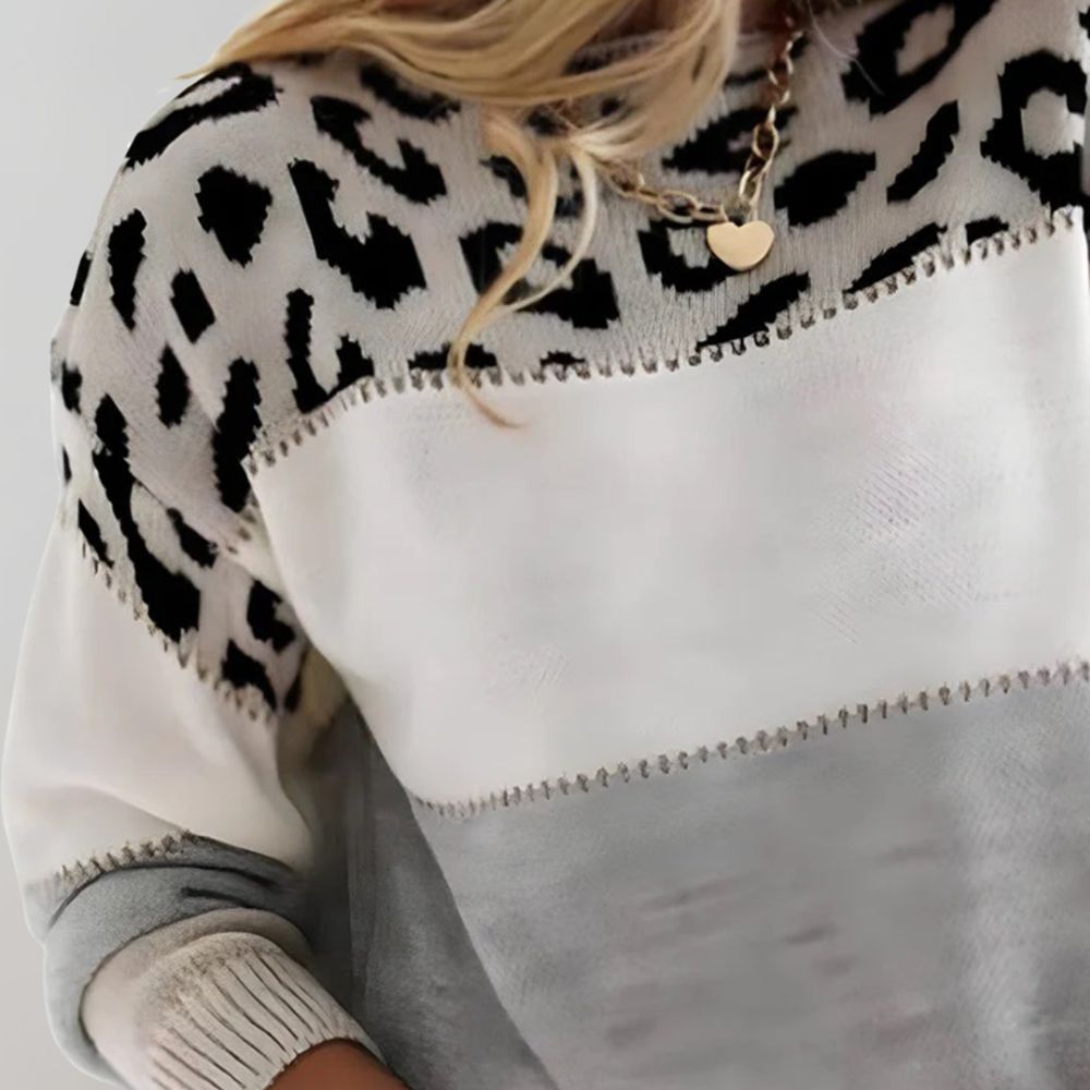 Serena™ – Suéter con detalles de leopardo