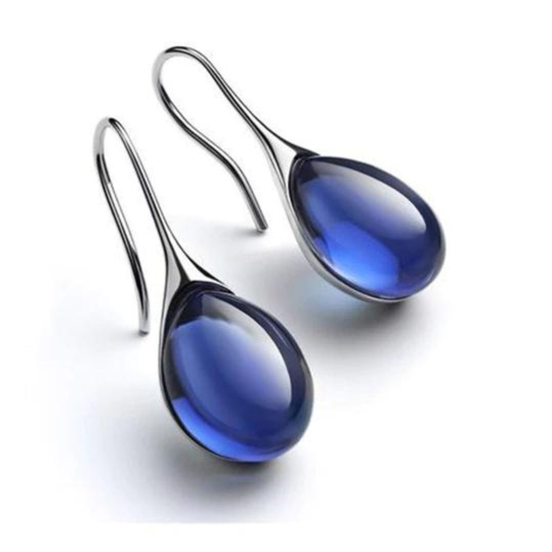 Pendientes colgantes de cristal dorado y plateado 