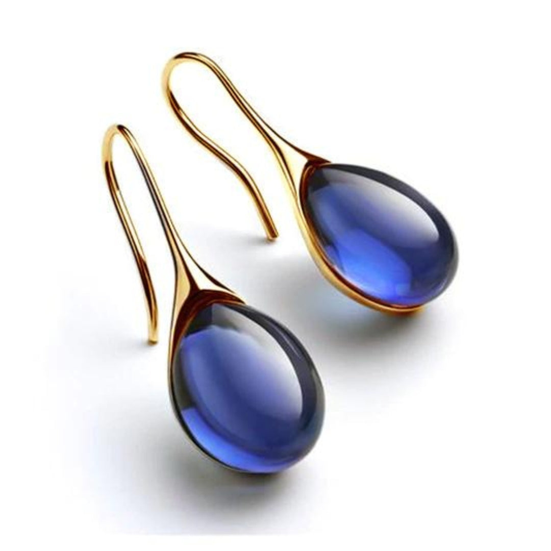 Pendientes colgantes de cristal dorado y plateado 