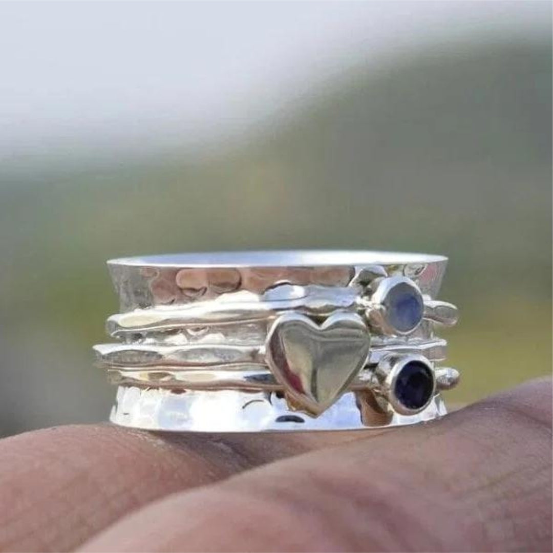 Anillo giratorio de corazón 