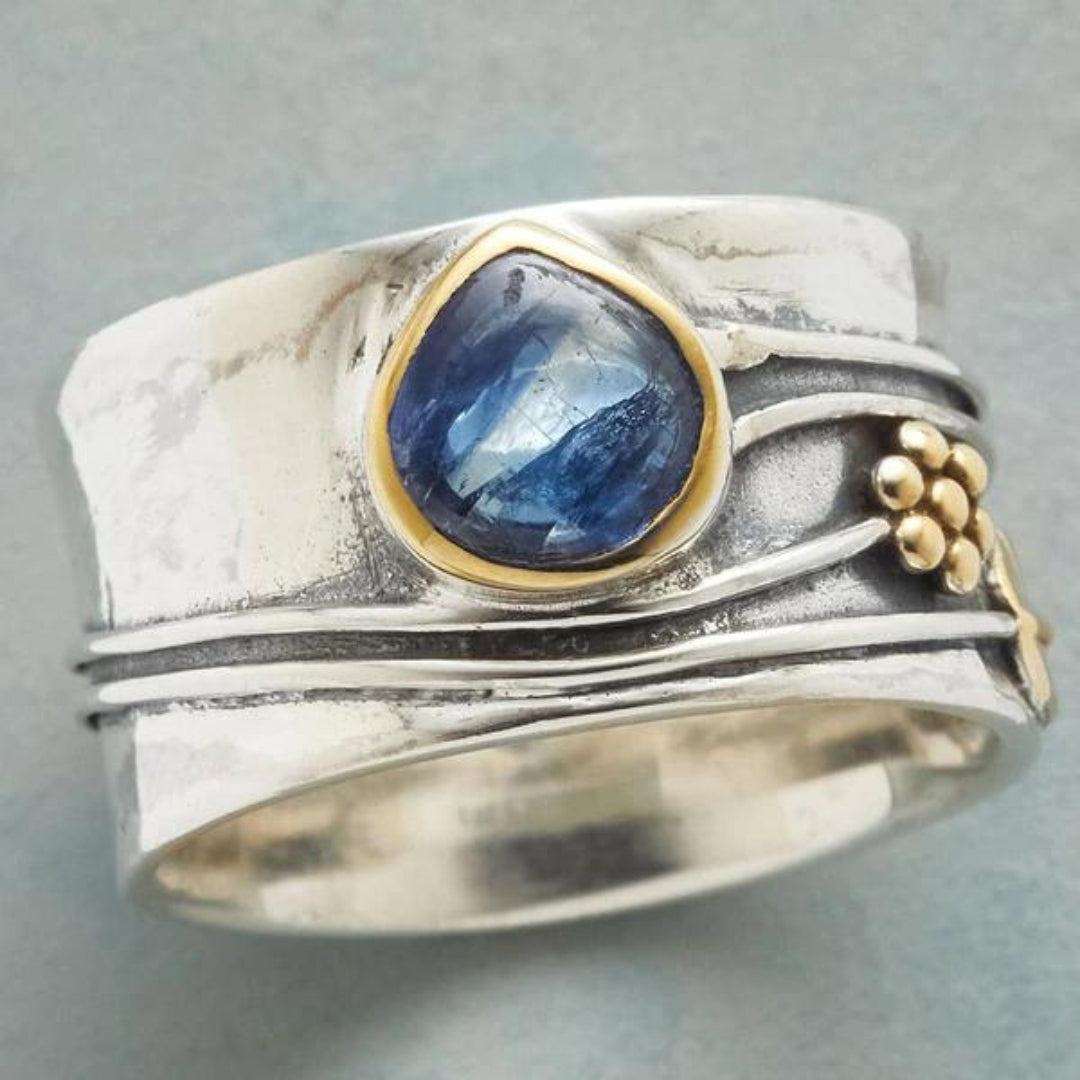 Anillo de meditación con piedras preciosas bohemias