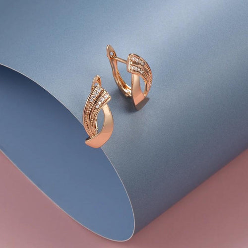 Elegantes pendientes de oro rosa 