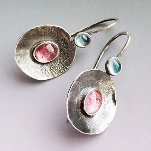 Chic - Pendientes vintage de plata 