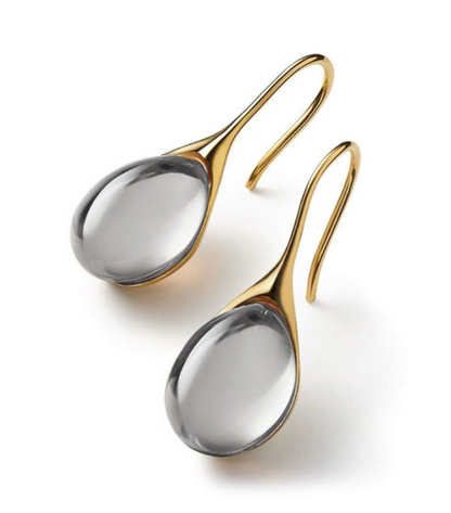 Pendientes colgantes de cristal en oro y plata