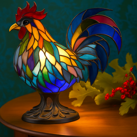 Héctor | Lámpara de gallo de vidrio coloreado Magisk