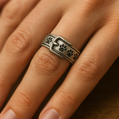 Anillo de collar dulce y elegante con diseño en forma de perro