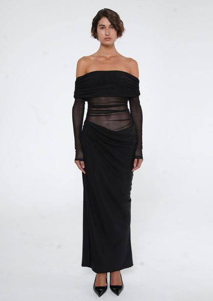 Lydia™ | Maxivestido con espalda drapeada 
