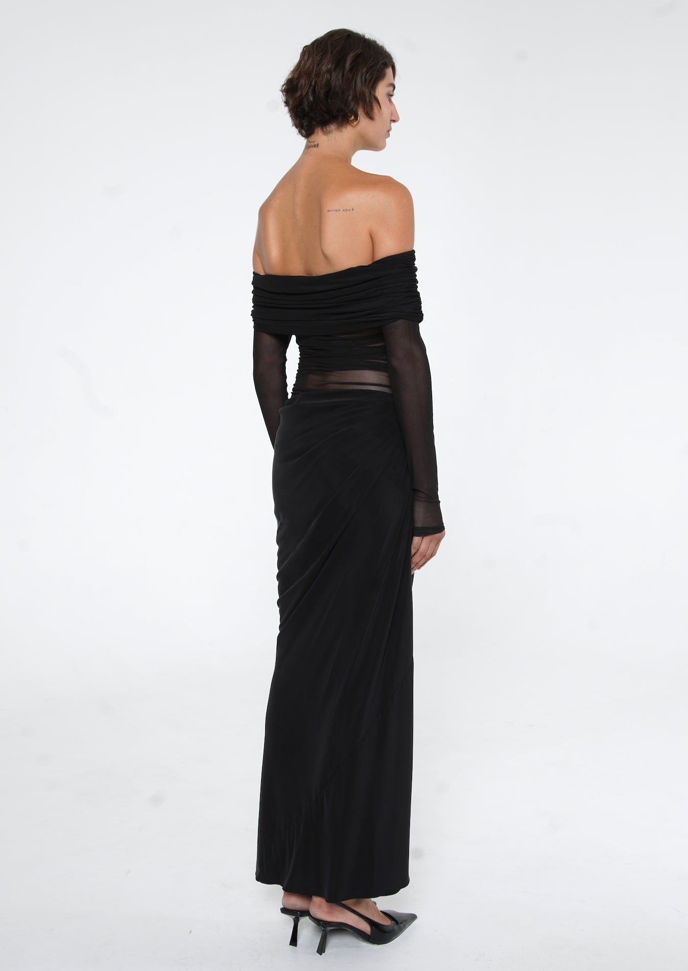 Lydia™ | Maxivestido con espalda drapeada 