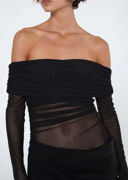 Lydia™ | Maxivestido con espalda drapeada 