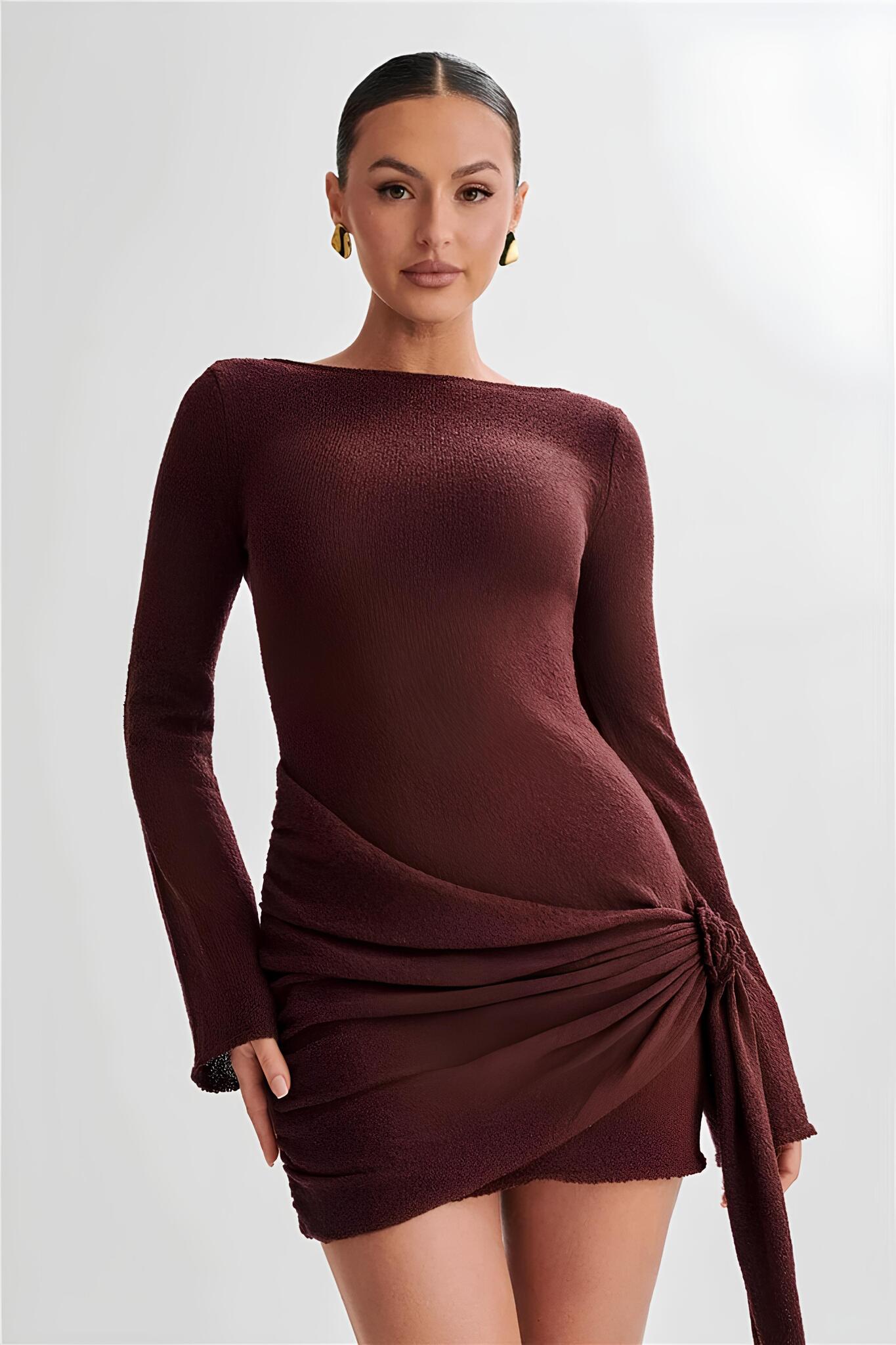 Velquira™ | Vestido mini con bufanda