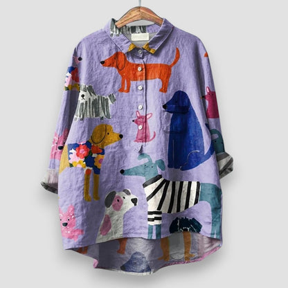 Rosa | Camisa elegante para mujer con estampado artístico