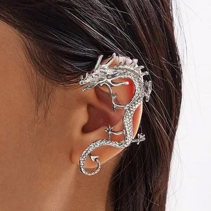 Charm - Pendientes de dragón de plata 