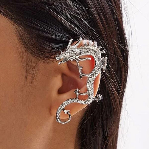 Charm - Pendientes de dragón de plata 