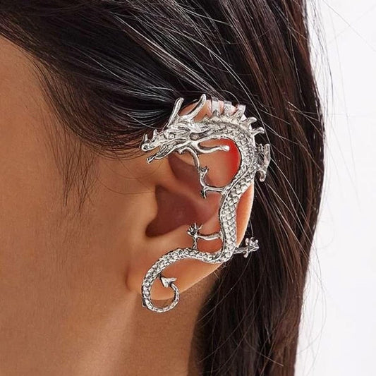Charm - Pendientes de dragón de plata 