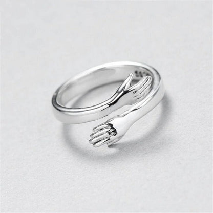 Anillo de abrazo ajustable en plata 