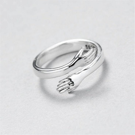 Anillo de abrazo ajustable en plata 