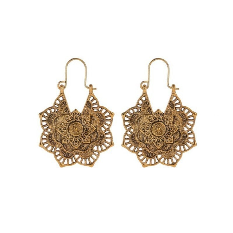 Pendientes de mandala de loto 