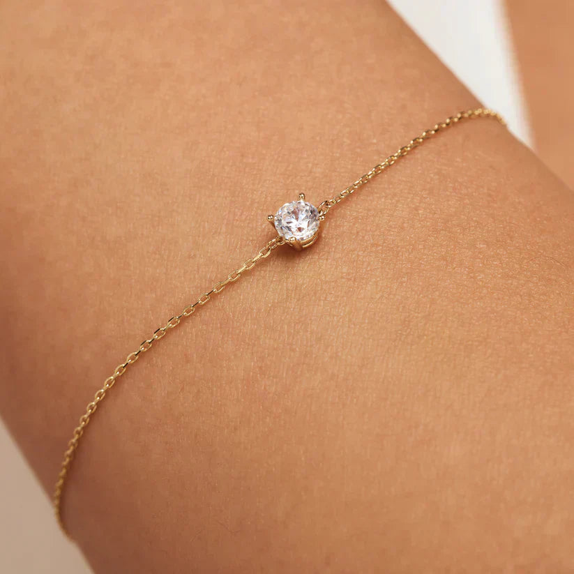 Pulsera de piedra moissanita Cléa