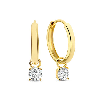 Pendientes de aro con piedras Larmes de Lune