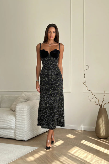 Selina™ | Vestido midi de lunares