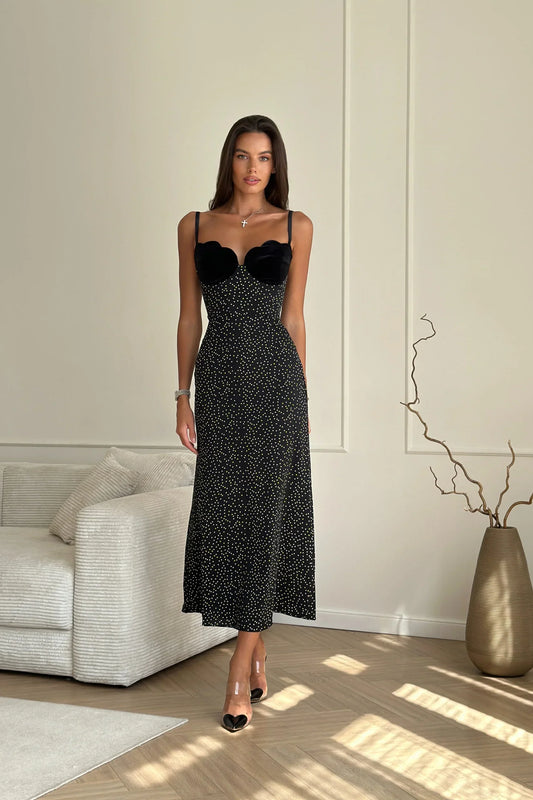 Selina™ | Vestido midi de lunares