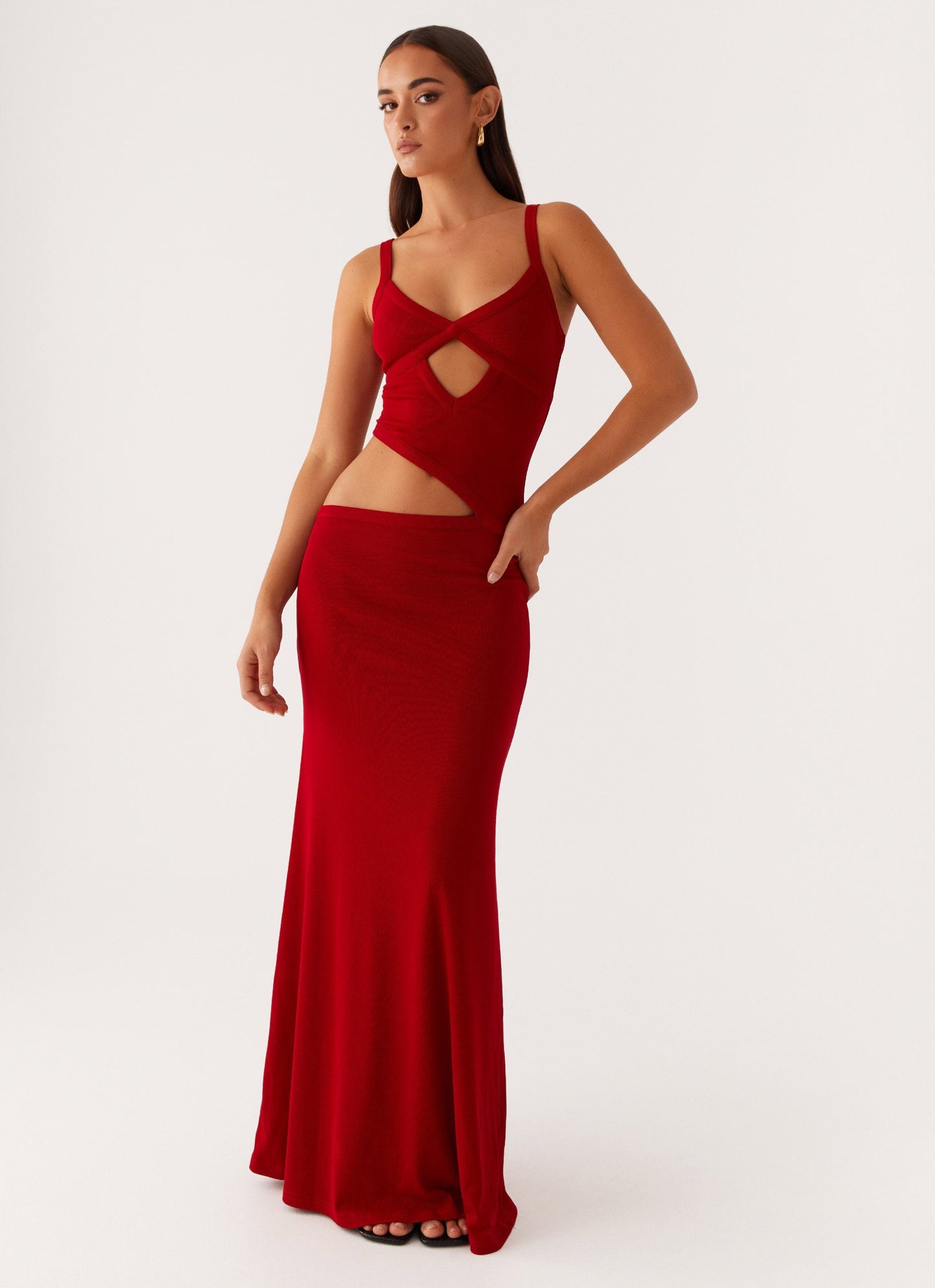 Veltrixon™ | Vestido de punto con aberturas 