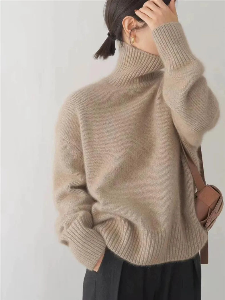 Sofia™ - Suéter de cuello alto de cachemira de lujo