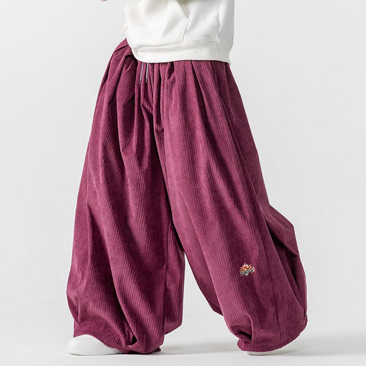 Pantalones deportivos de pana de pierna ancha y máxima comodidad