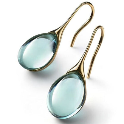 Pendientes de cristal de oro y plata