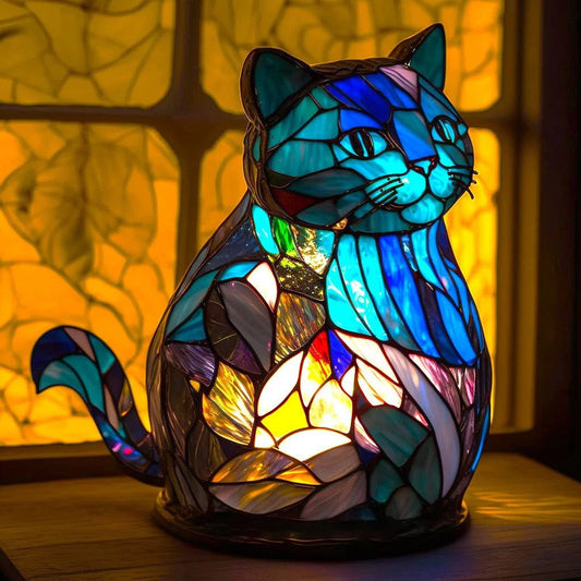 Nala | Lámpara mágica para gatos en vidrio coloreado