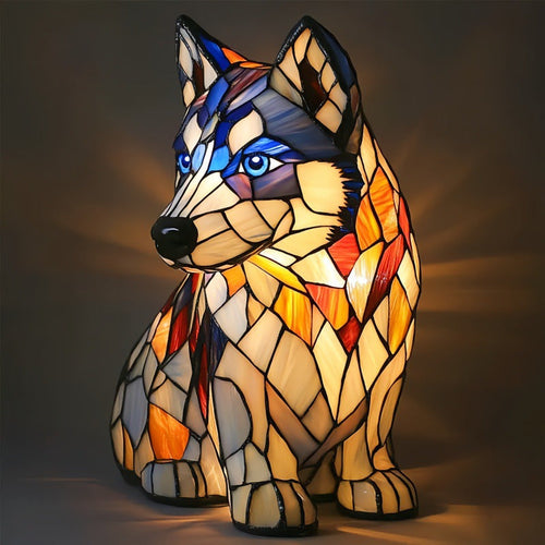 Rex | Lámpara mágica de perro de cristal de colores