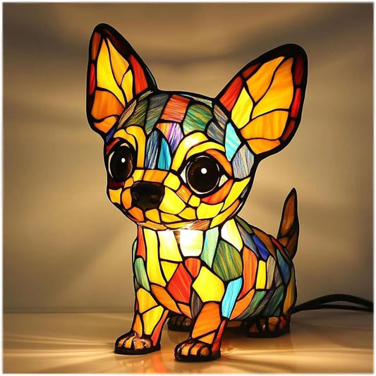 Chacha | Lámpara mágica de perro en vidrio coloreado