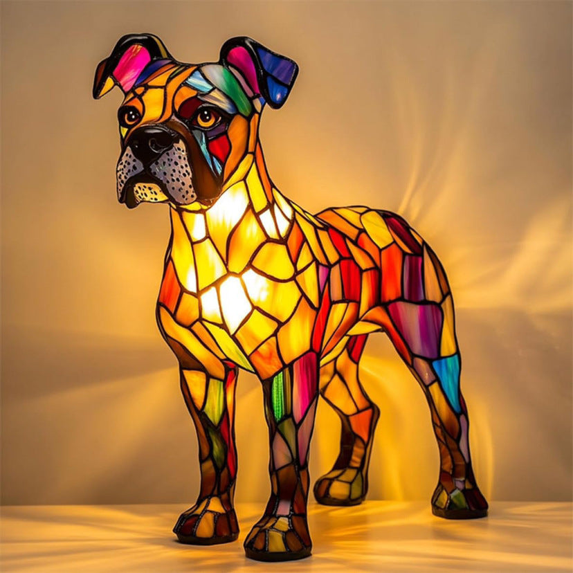 Tyson | Lámpara mágica de cristal de colores con forma de perro