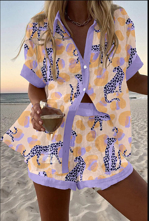 Reolia™ | Traje de baño corto con estampado de leopardo 