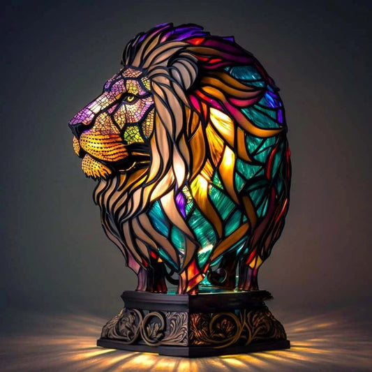 Simba | Lámpara de león mágica en vidrio coloreado