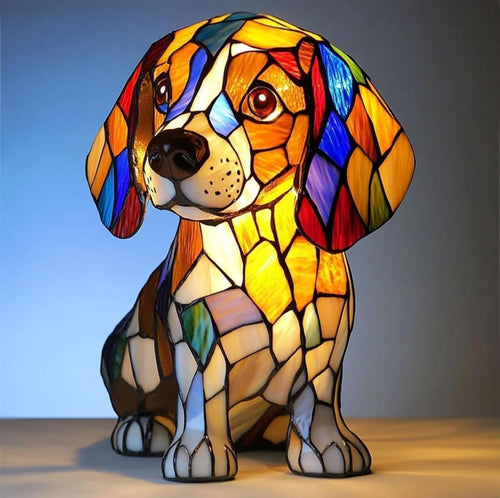 Coco | Lámpara mágica de perro en vidrio coloreado