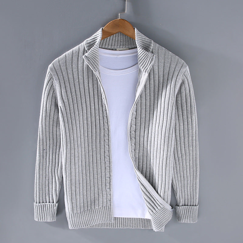 EssentialWarmth™ - Cárdigan con cremallera acanalada 