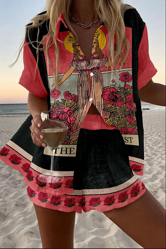 Yseline™ | Conjunto de playa corto en rosa virgen 