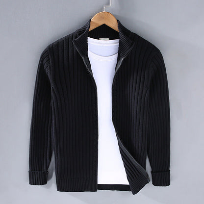 EssentialWarmth™ - Cárdigan con cremallera acanalada 