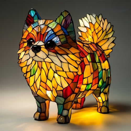 Fifi | Lámpara mágica de perro en vidrio coloreado