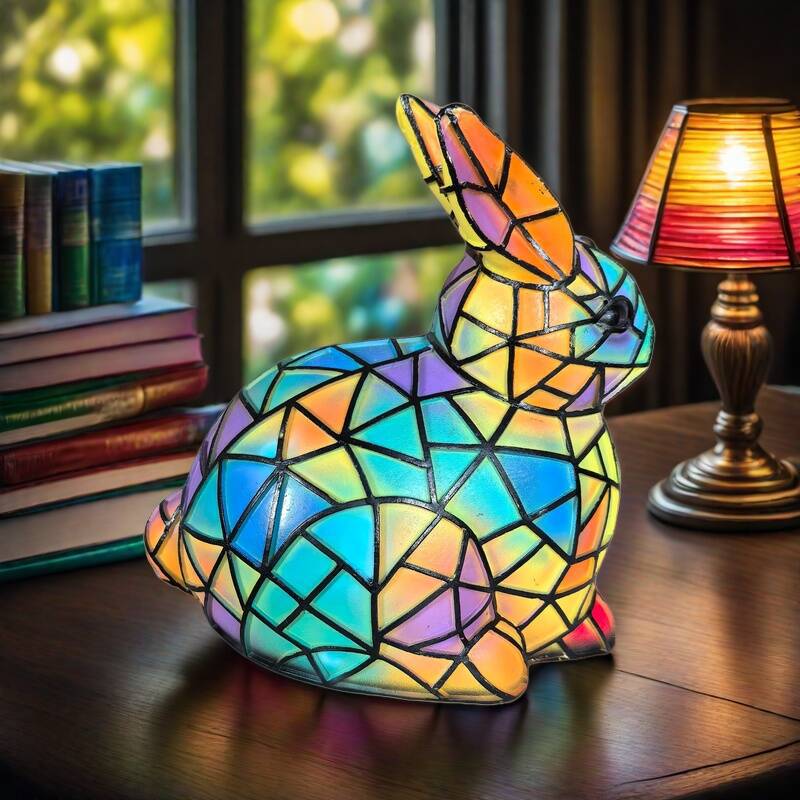 Campana | Lámpara de conejo de vidrio coloreado Magisk