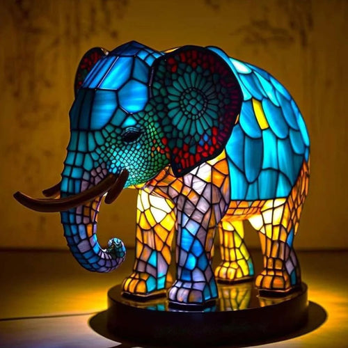 Rajah | Lámpara de elefante Magisk en vidrio coloreado