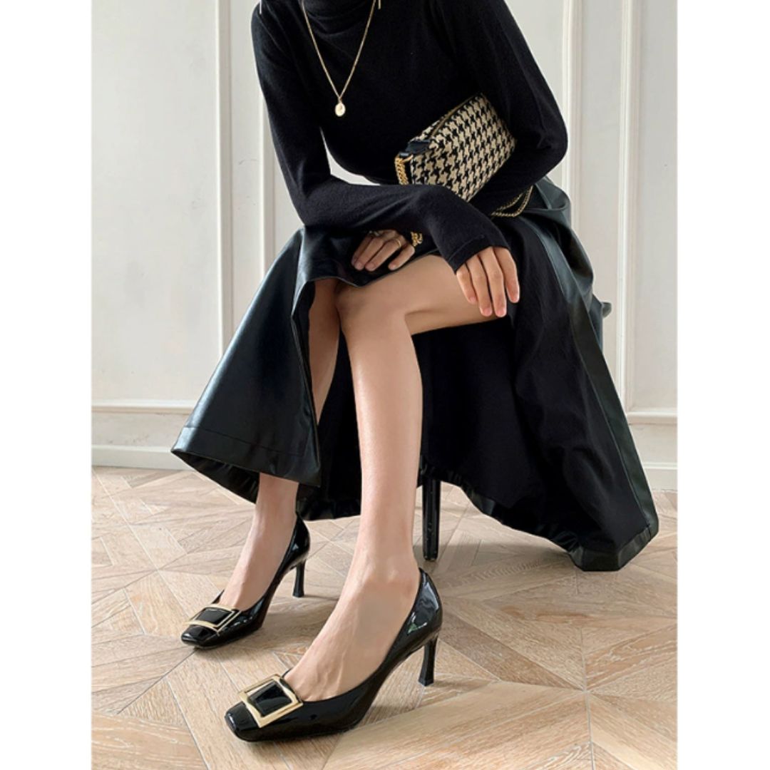 Narella™ | Elegantes sandalias de tacón medio con punta cuadrada