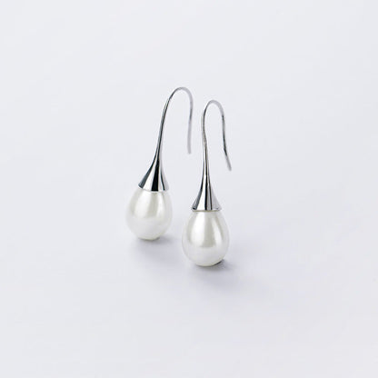 Pendientes colgantes con perlas 