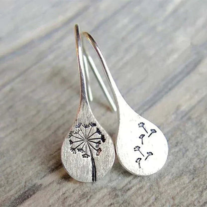 Pendientes vintage de flores de plata 