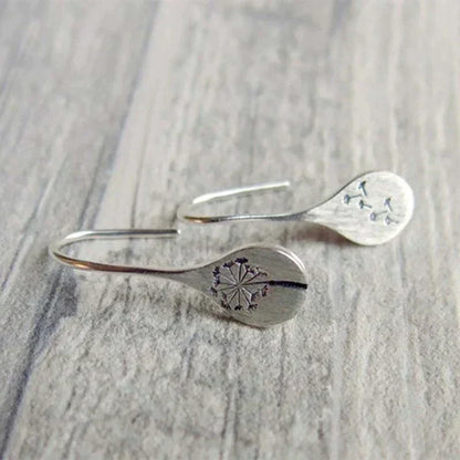 Pendientes vintage de flores de plata 